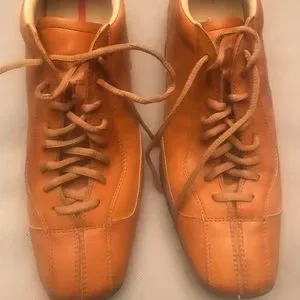 Prada brown leather sneaker Gently worn